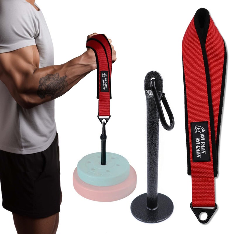 Lights Mountain Arm Wrestling Training Strap Belt Hand Grip Arm Finger Forearm Exerciser Strengthener for Cable Machine and Free Weight - Image 1